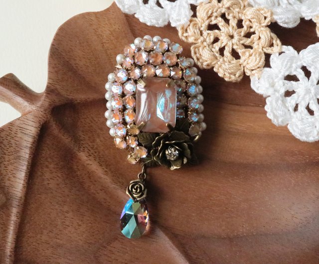 サフィレット　サフィレットブローチ　ダブルハート　アンティーク　ヴィンテージ サフィレット サフィレットブローチ ダブルハート アンティーク