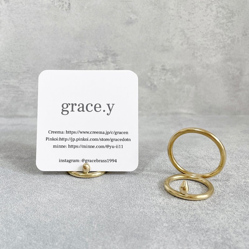 Ring Brass Ring Business Card Holder - ที่ตั้งบัตร - ทองแดงทองเหลือง สีทอง