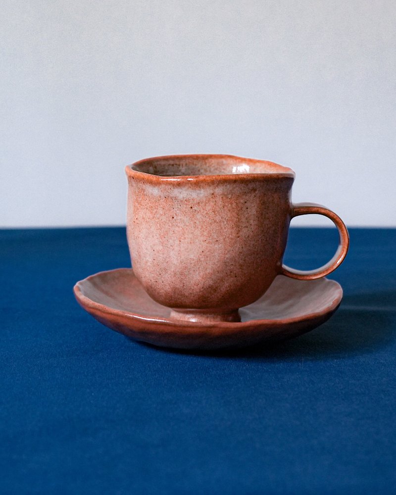 陶器製コーヒーカップ＆ソーサー ティーカップ＆ソーサーセット シノエスプレッソカップ＆ソーサー - 皿・プレート - 陶器 ブラウン