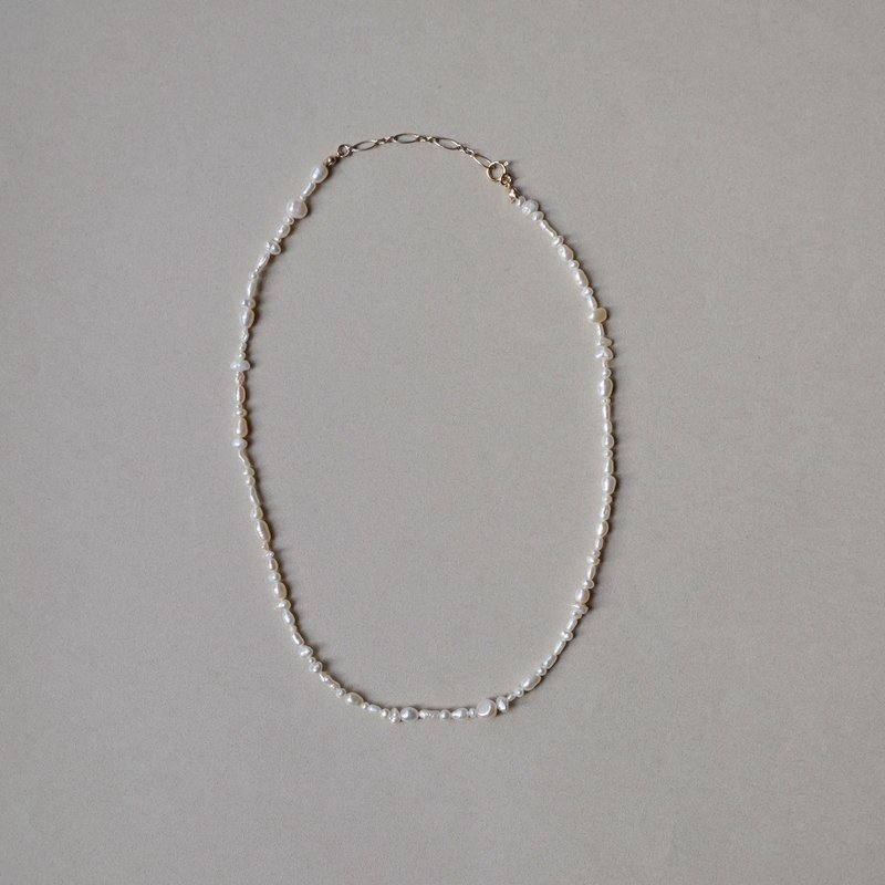 14KGF 米粒珍珠磁吸式手鍊 - 項鍊 - 其他金屬 白色