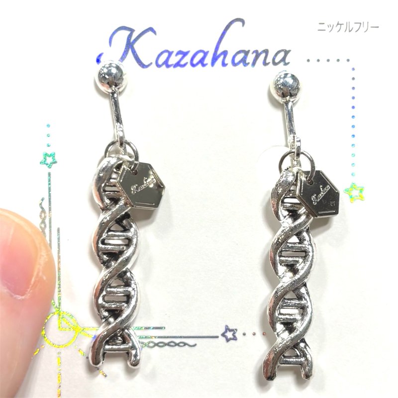 DNA ピアス イヤリング - 耳環/耳夾/耳骨夾 - 其他金屬 銀色