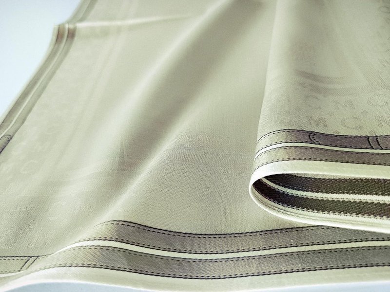MCM Vintage Handkerchief Pocket Square for Men Brownish Beige 18.5 x 18.5 inches - 手帕 - 棉．麻 卡其色
