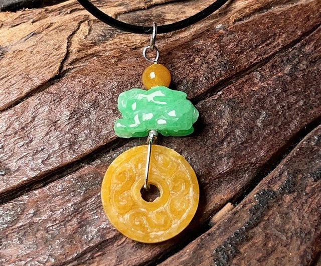 Carved jade sale pendant necklace