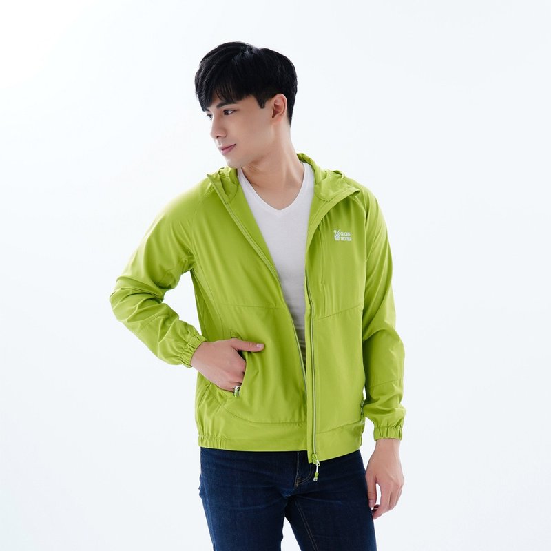中性款防風防潑水抗UV反光連帽外套GJ10019綠色 - 男夾克/外套 - 聚酯纖維 綠色