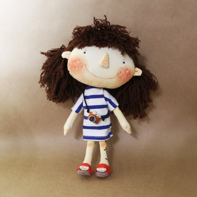 手作布偶 Handcrafted fabric doll Model No.: 2025-JF-05 - 公仔/玩偶 - 棉．麻 咖啡色