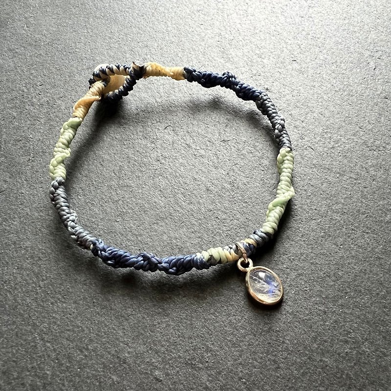 Blue Moonlight Paraffin Thread Bracelet - Bracelets - Gemstone Blue