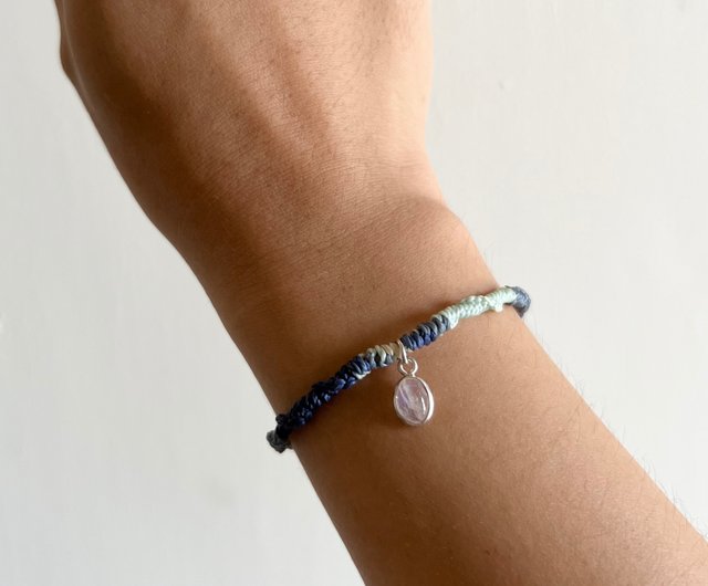 Blue Moonlight Paraffin Thread Bracelet - Shop foresart Bracelets