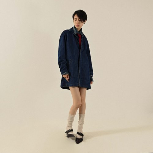 那舒比古著 NaSuBi Vintage 【NaSuBi Vintage】俐落輪廓牛仔面料古著外套