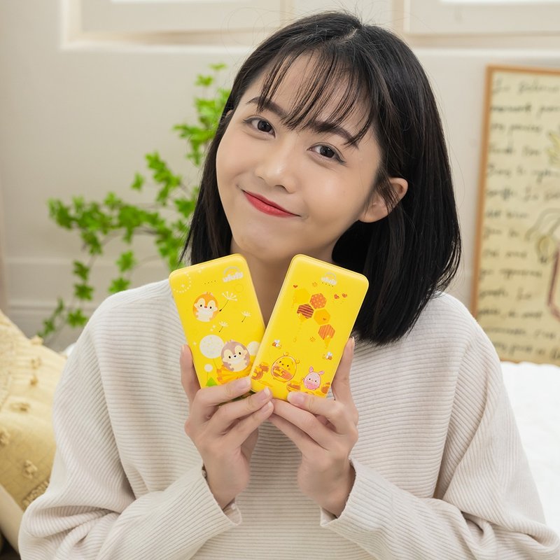 【新品】迪士尼Ufufy自帶雙線快充行動電源10000mAh(台灣製)任選 - 行動電源/充電線 - 其他材質 黃色