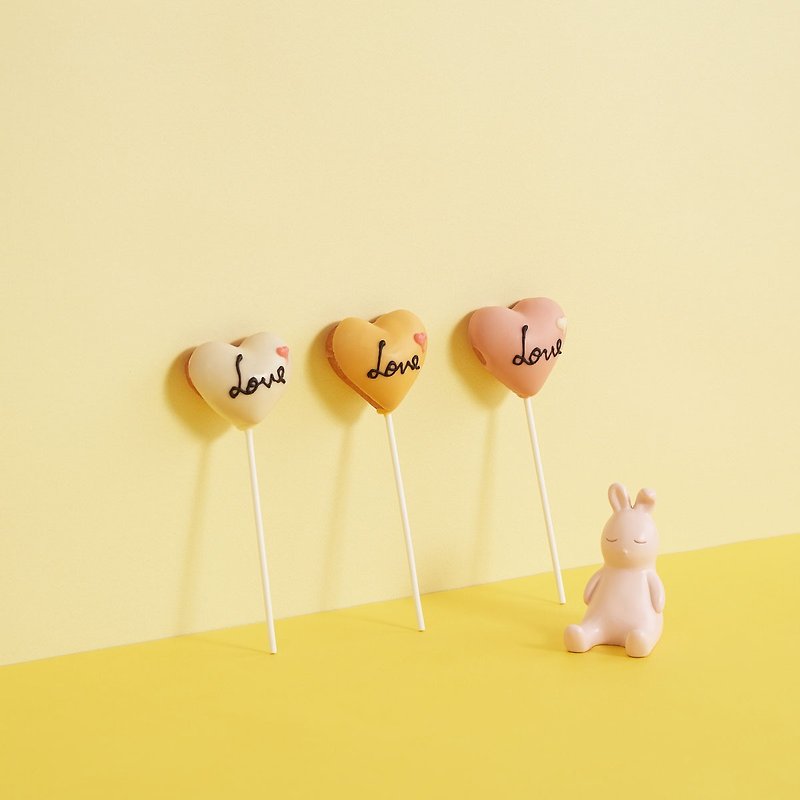 Romantic love LOVE donut lollipop-single entry/monochrome minimum order of 10 pieces - Cake & Desserts - Fresh Ingredients Pink