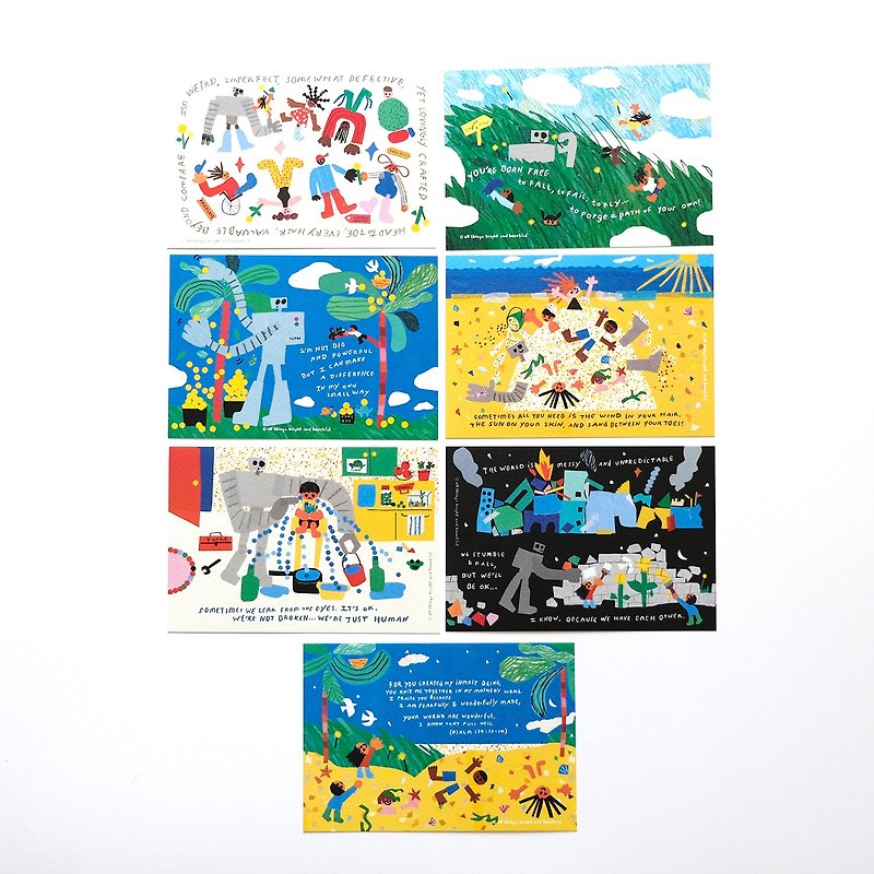 ヒトポストカードシリーズ1 7枚セット - カード・はがき - 紙 多色