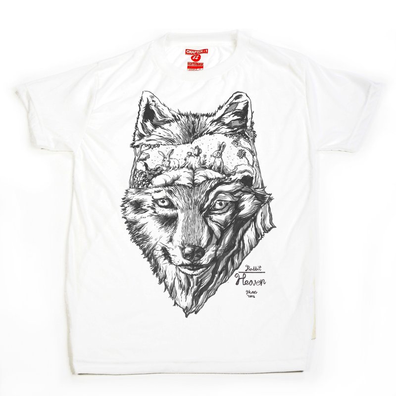 Wolf unisex men woman cotton mix Chapter One T-shirt - 男 T 恤 - 棉．麻 白色