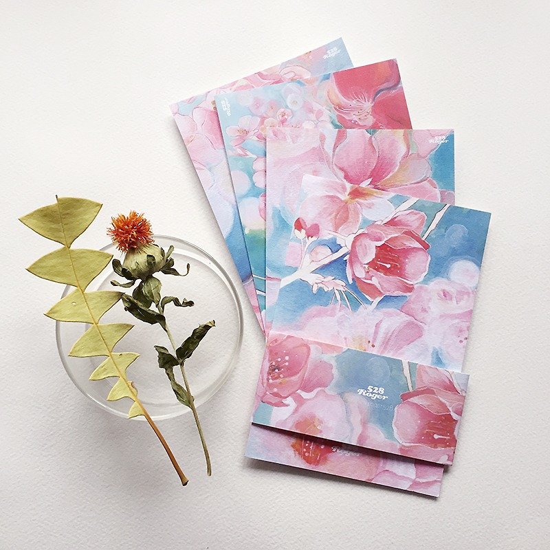 Sakura postcard (full set of four) - การ์ด/โปสการ์ด - กระดาษ สึชมพู