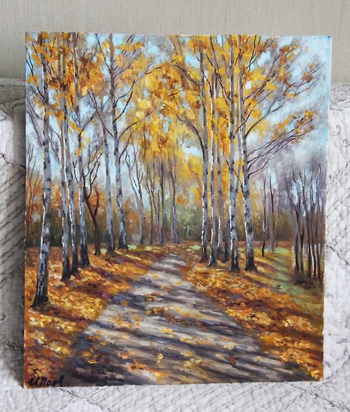 AmazingPaintingsIrina Birch Tree Scenery Painting Original Art Fall Landscape Artwork Autumn painting