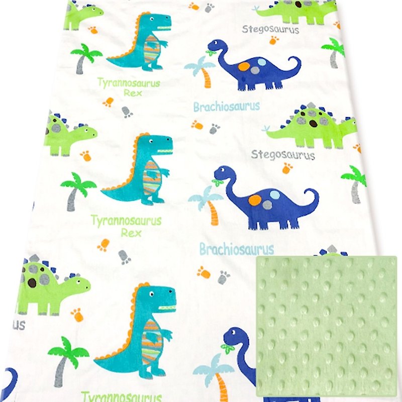 Minky Multi-function Dot Particle Carrying Blanket Baby Blanket Air Conditioner Blanket Is Mint Green-Dinosaur - Bedding - Cotton & Hemp Green