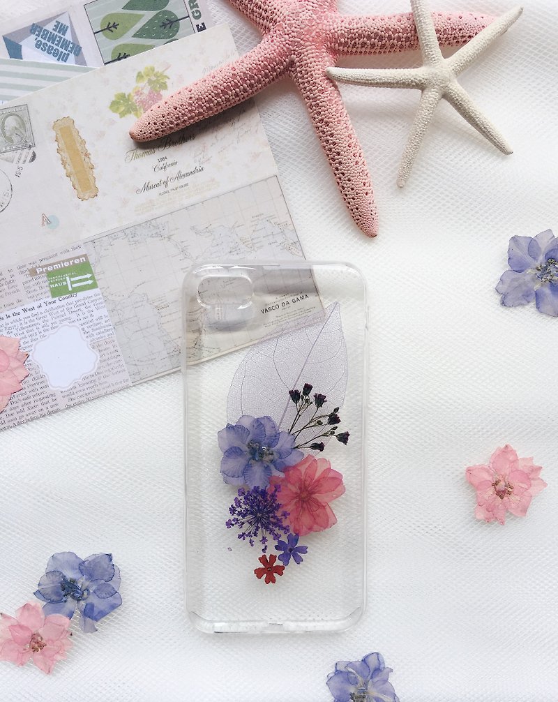 萬紫千紅  •  Handpressed Real Dried Flower Phone Case - เคส/ซองมือถือ - พืช/ดอกไม้ สีม่วง