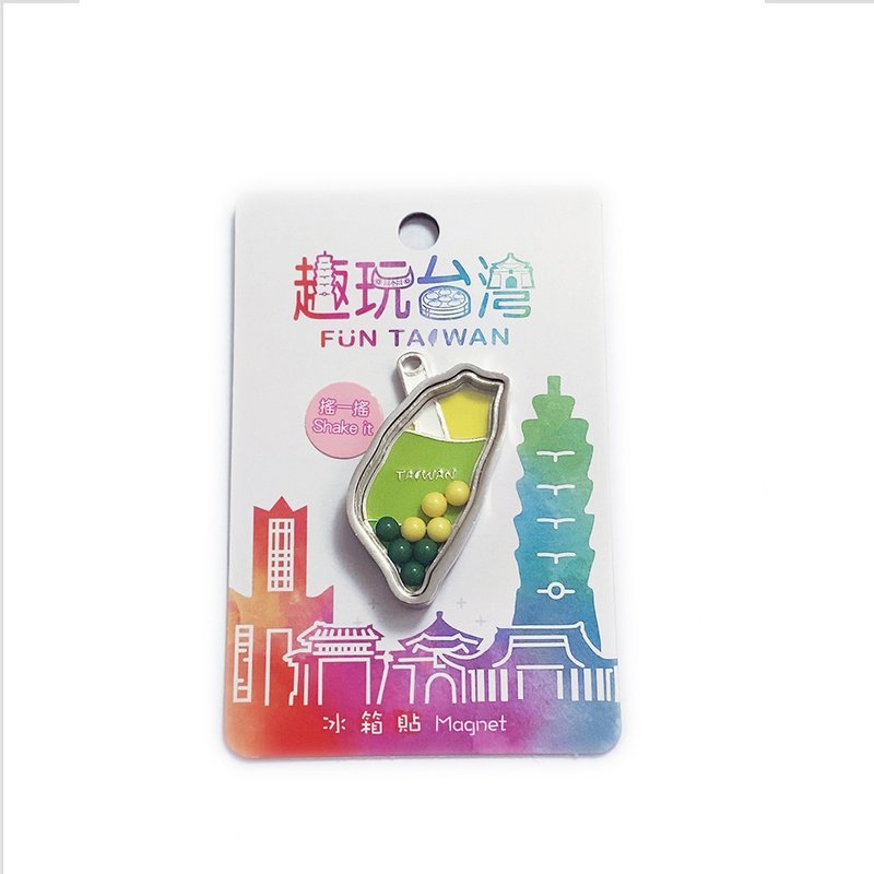 趣玩台灣磁鐵－搖搖台灣－綠色 - 磁鐵 - 其他金屬 銀色