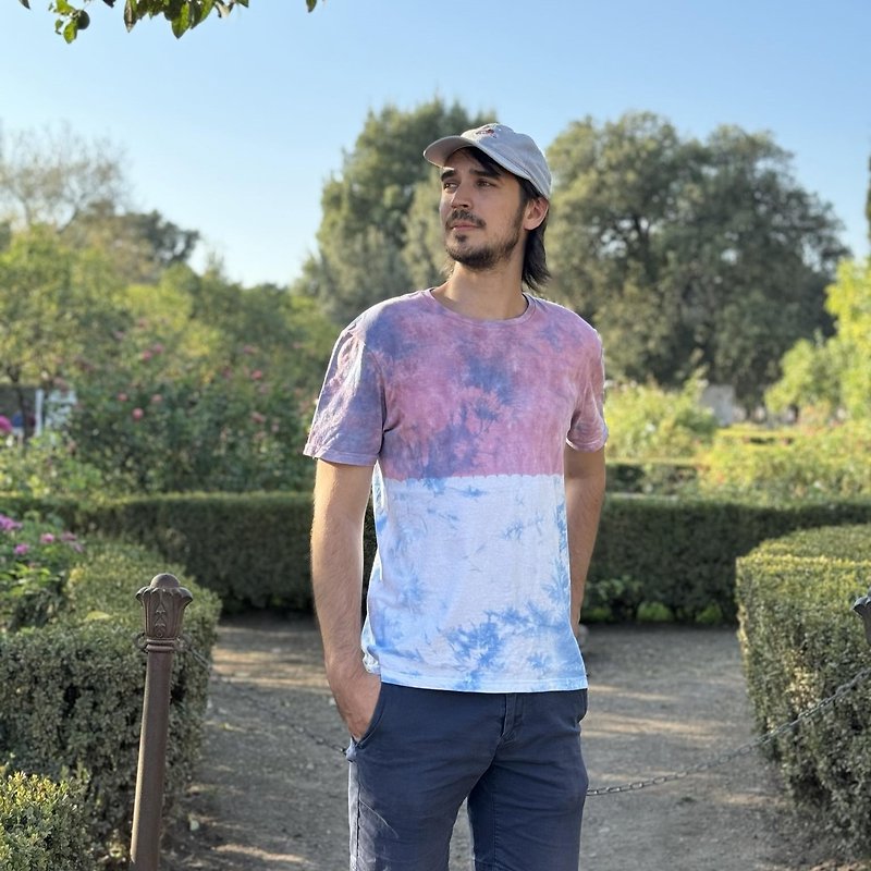 NBD x Love is in the air pure cotton handmade tie-dye/rendered T-shirt (can be customized) - Men's T-Shirts & Tops - Cotton & Hemp Multicolor