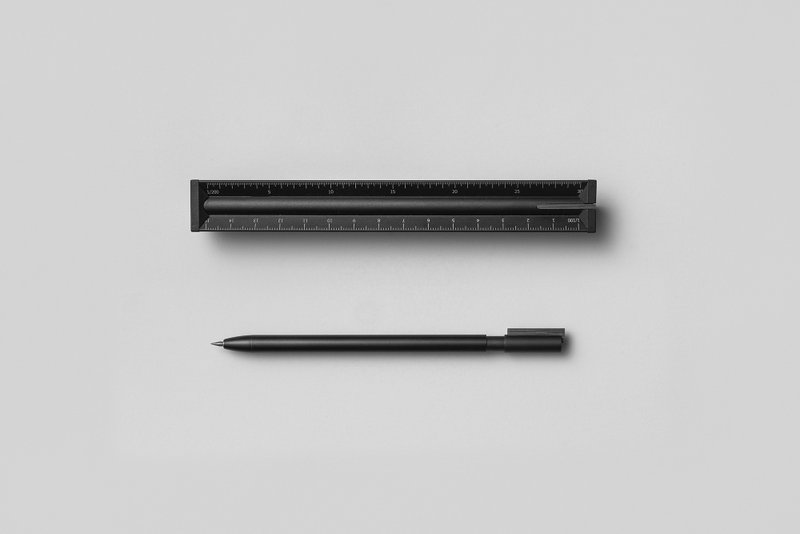 【TA+d】ONE3│ Ruler Pencil - Ballpoint & Gel Pens - Aluminum Alloy Black