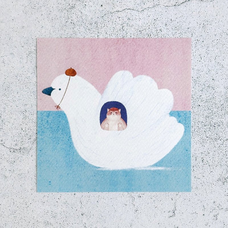 明信片 |假日的天鵝船 - 心意卡/卡片 - 紙 