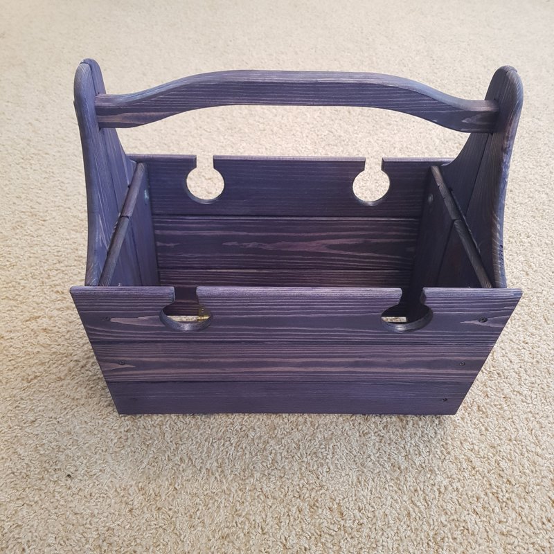 Folding Wood Picnic Basket Wine Table Camping Solid Covered With