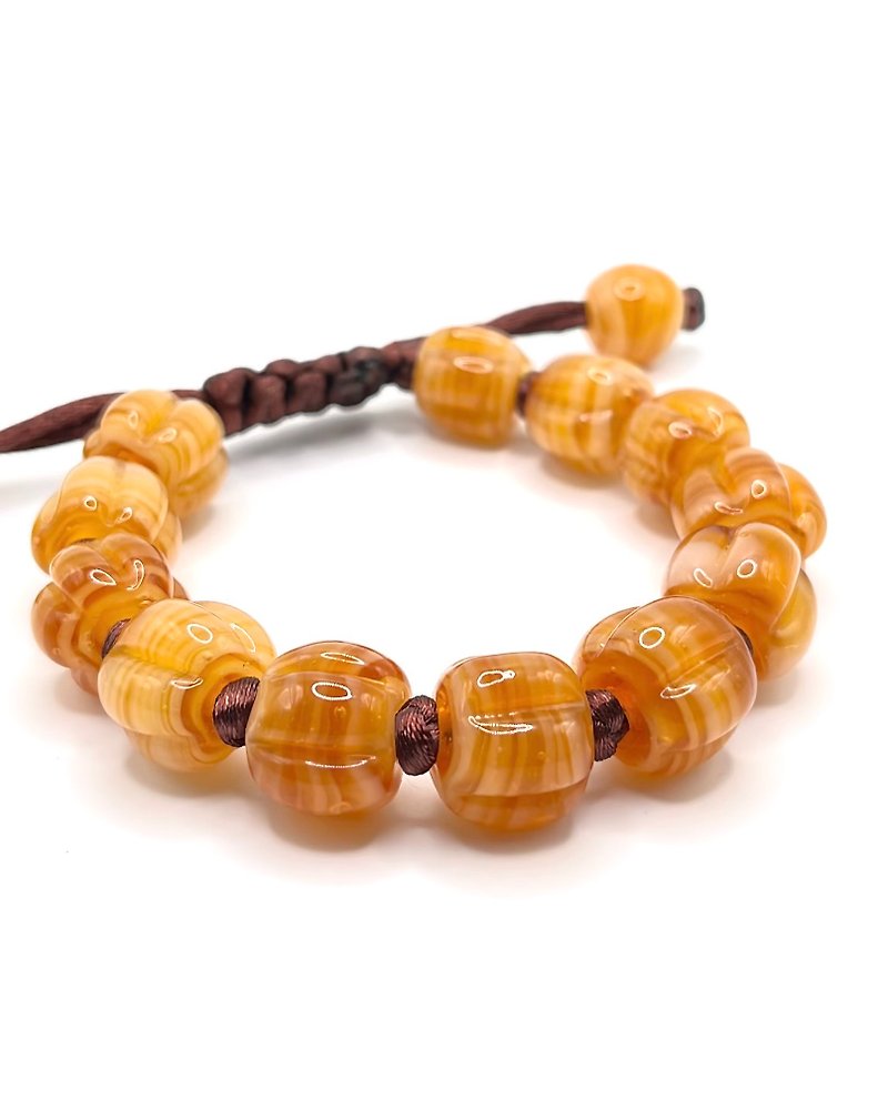 Amber glass. beaded bracelet - Bracelets - Colored Glass 