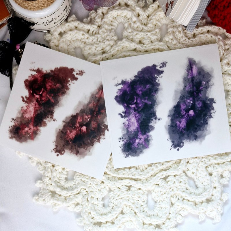 Gradation rose sticker - 紙膠帶/和紙/PET - 紙 白色