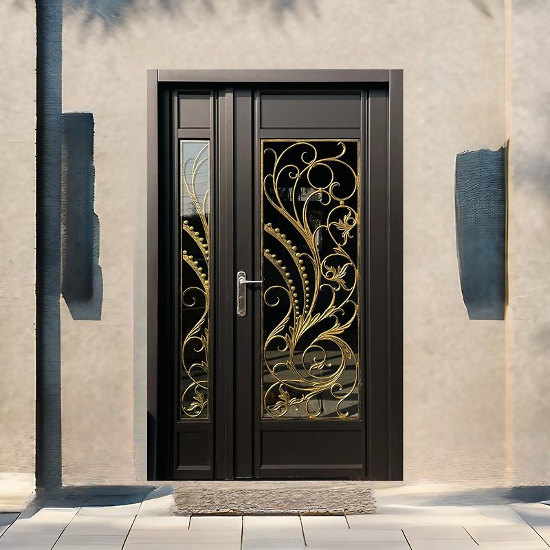 ガラス製玄関ドア ヨーロピアンデザイン C9B-1011 台中玄関ドア 桃園玄関ドア - その他の家具 - 金属 ブラウン