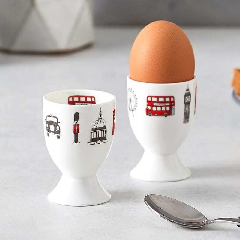イギリスの卵ゆで卵カップロンドンのスカイライン - その他 - 磁器 ホワイト
