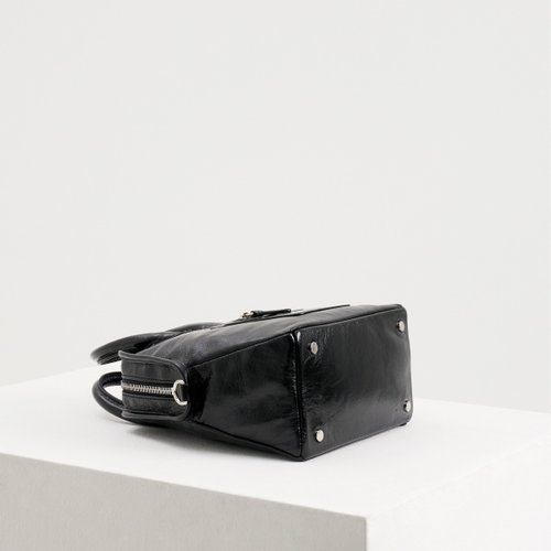 [mfnt] PLAY Crinkled ブラック牛革トートバッグ Play Crinkled Black 3Way Tote Bag (ITALY Cow Leather) mfnt