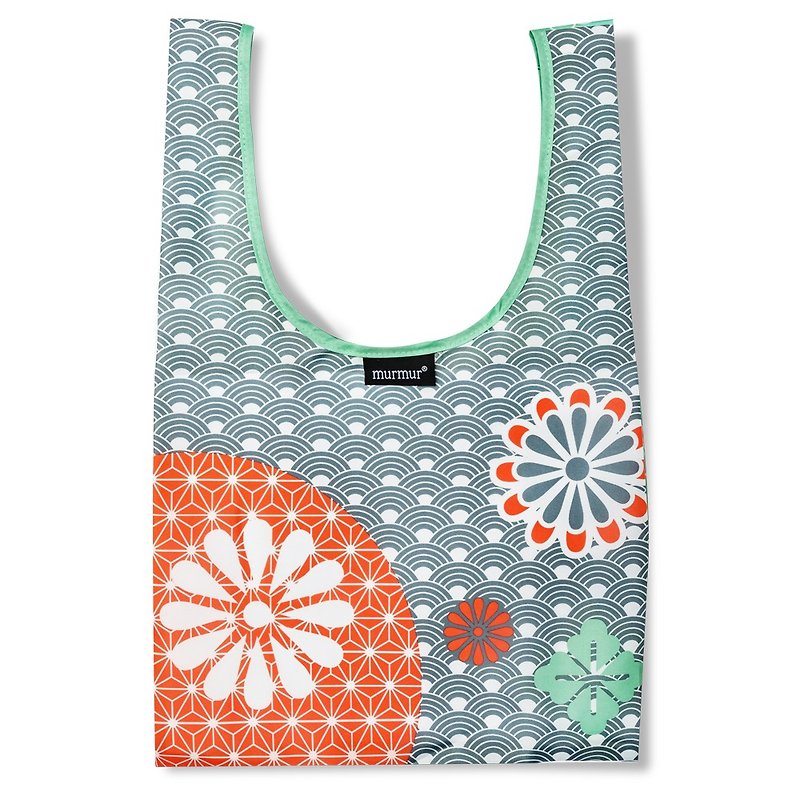 Murmur lunch bag / Japanese chrysanthemum BDB1 - Handbags & Totes - Plastic Green