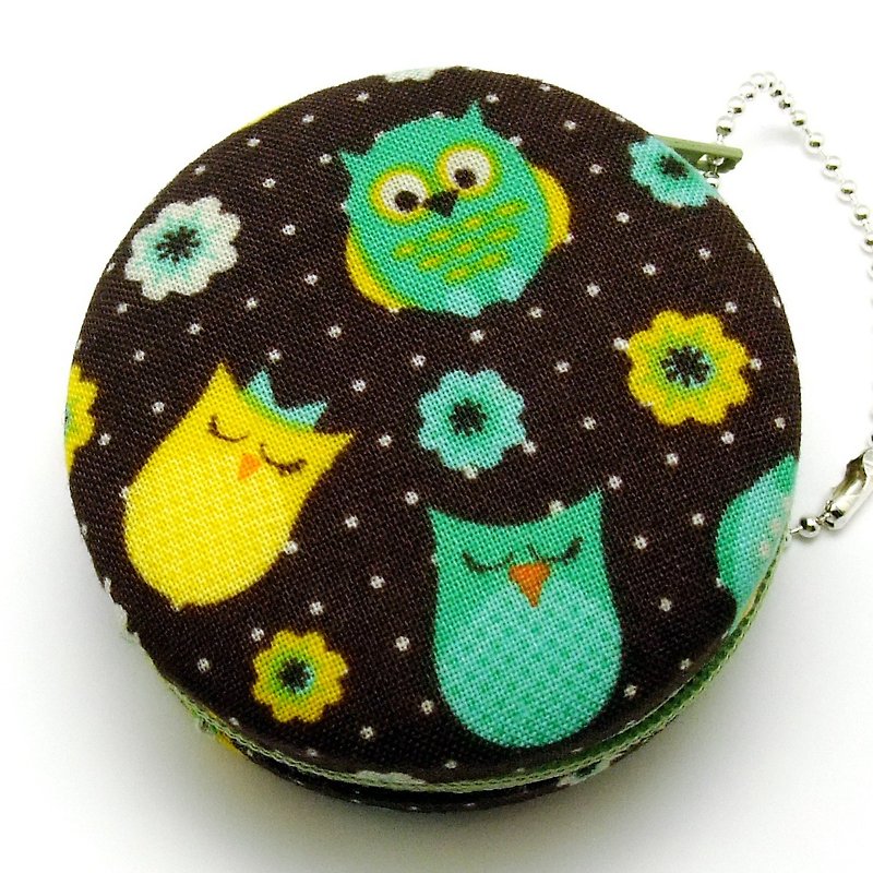Macaron coin purse/ headphone bag/ jewelry box/ strap (Group 1) - กระเป๋าใส่เหรียญ - ผ้าฝ้าย/ผ้าลินิน สีดำ