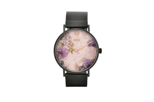 IMIR 艾米爾精品手錶 IMIR 花語 | 花染粉紫金 黑殼