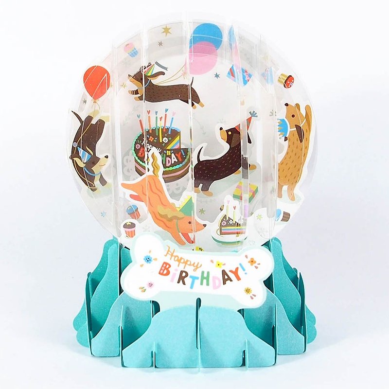 Snowball Card-It's Dog's Birthday [Up With Paper-Three-dimensional Card Birthday Wishes] - การ์ด/โปสการ์ด - กระดาษ ขาว