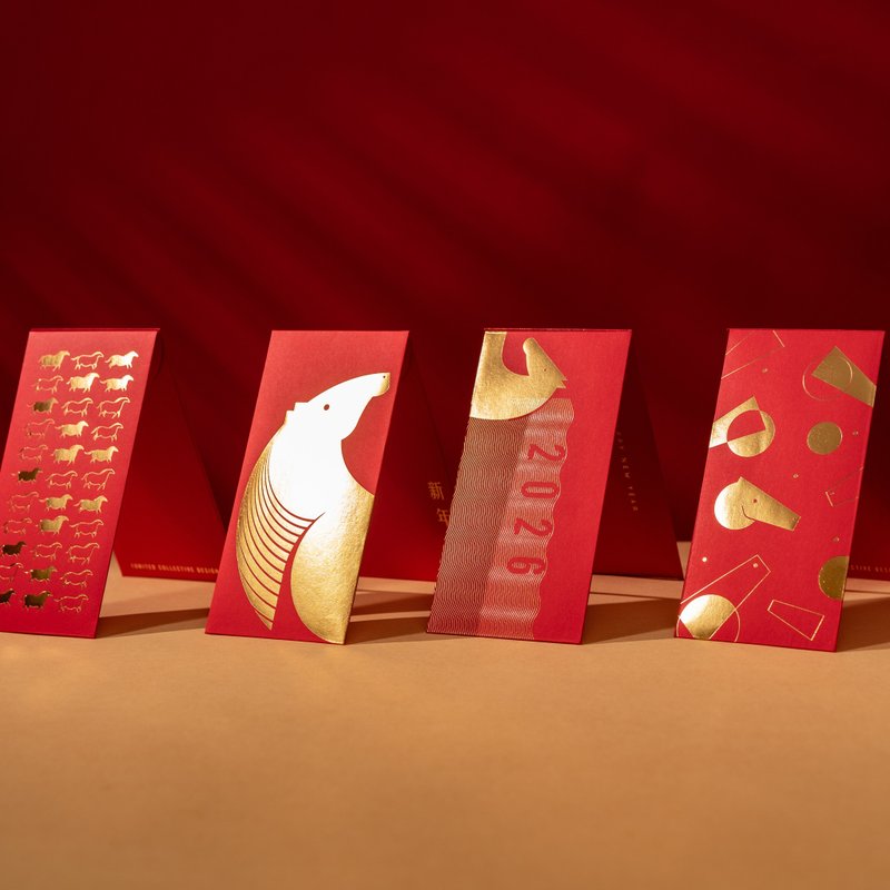 【預購】【萬馬奔騰】2026馬年紅包袋組合|5款|1包10入|燙金| - 紅包袋/春聯 - 紙 紅色