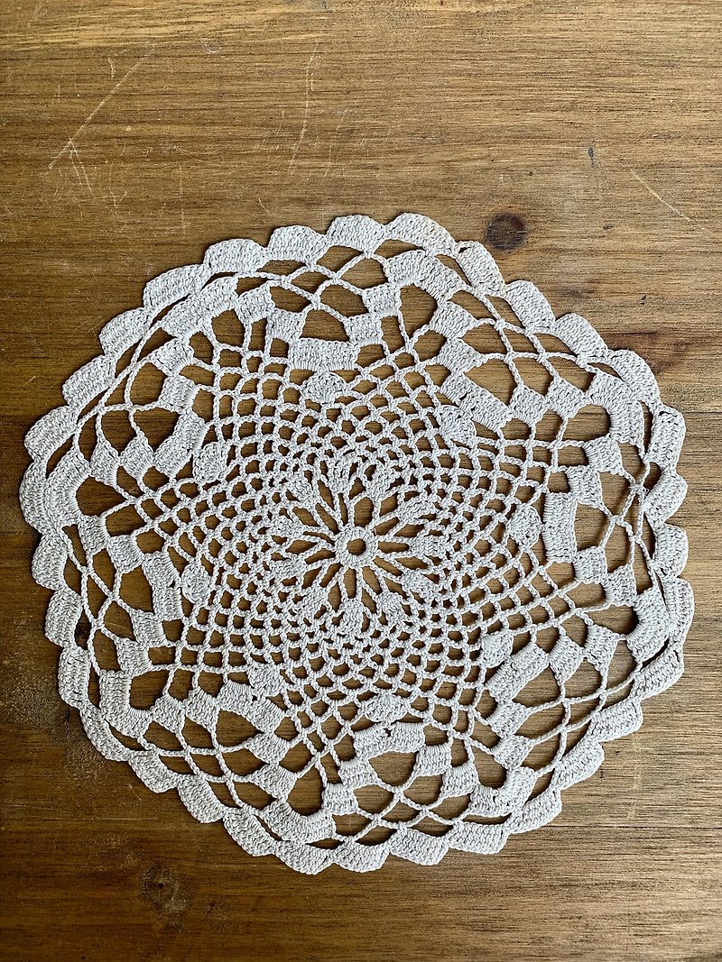 [Good Day Fetish] German Vintage Hand Hook Round Antiquities Lace _002 - Place Mats & Dining Décor - Cotton & Hemp White