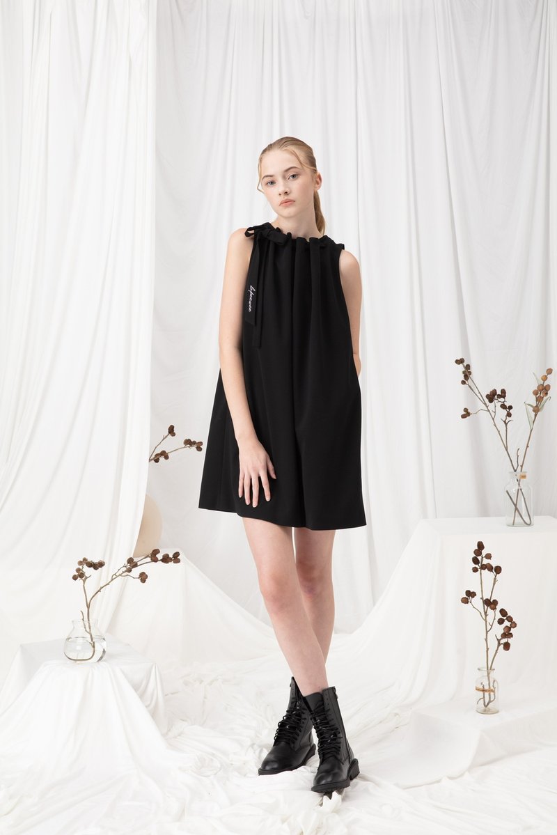 絲帶細節連身裙 - 洋裝/連身裙 - 其他材質 