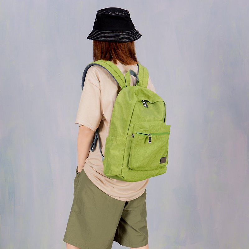 Backpack-Wrinkled travel waterproof backpack-6001-35-multicolor optional - กระเป๋าเป้สะพายหลัง - ไนลอน สีน้ำเงิน