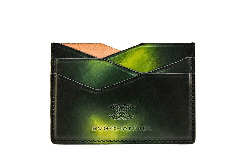 ACROMO Green Flat Card Holder - Card Holders & Cases - Genuine Leather Brown