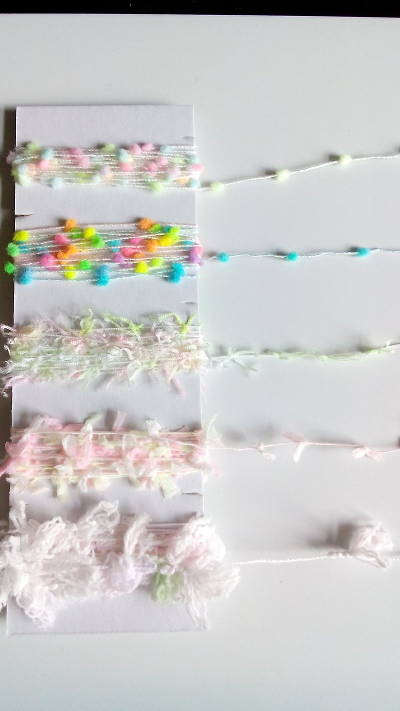 Diary Decoration Rainbow Shed Line 2 m 5 types - 編織/刺繡/羊毛氈/縫紉 - 棉．麻 多色