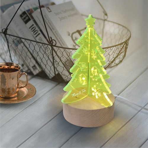 INJOY mall 聖誕禮盒 北歐森林 聖誕樹 客製化 3D立體小夜燈