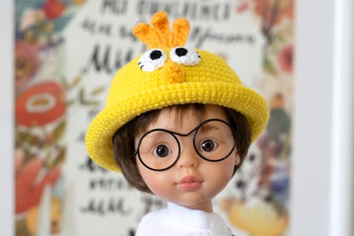 ShopFashionDolls Chicken hat for 13 inch Paola Reina doll, Meadowdoll Dumpling, animals hat, 針織帽