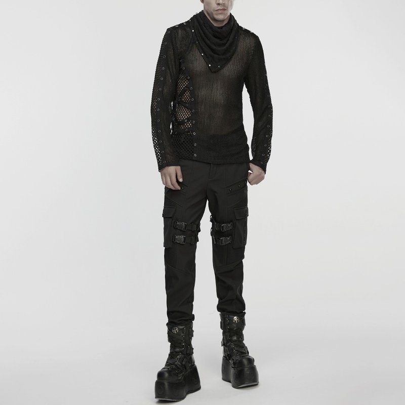 龐克暗殺間諜絨布防水機能長褲 - 男長褲/休閒褲 - 其他材質 黑色