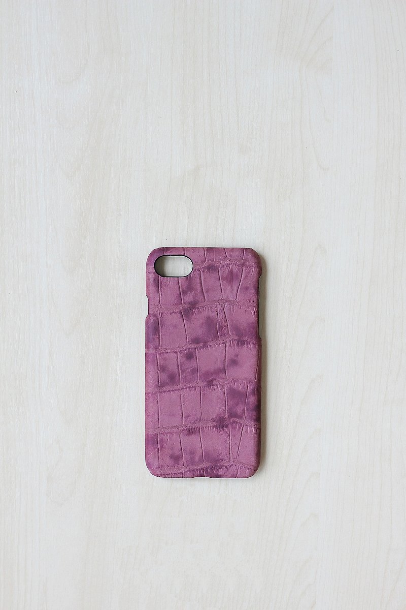 Leather case for Iphone 7/8 (Plum) - เคส/ซองมือถือ - หนังแท้ สีม่วง