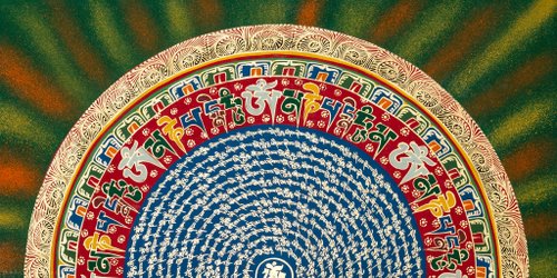 チベット マンダラ 額縁 インテリア アート チベット マンダラ 額縁