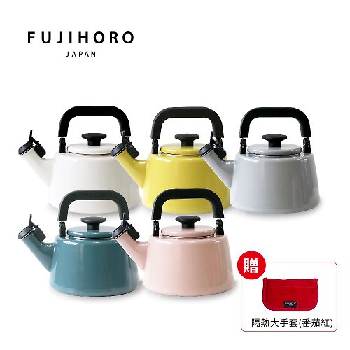 FUJIHORO 富士琺瑯 COTTON 簡約系列 笛音琺瑯燒水壺2.1L