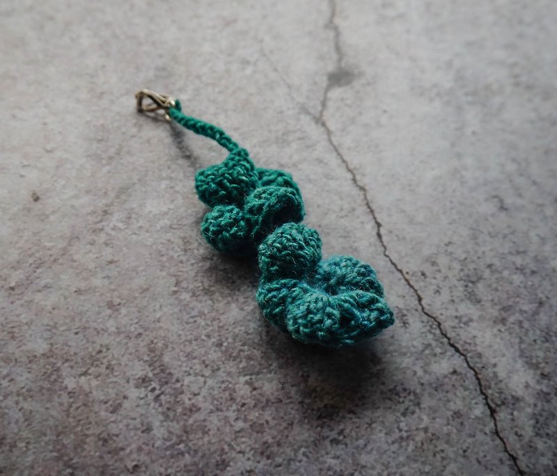 Hand Crocheted Earring - Earrings & Clip-ons - Wool Blue