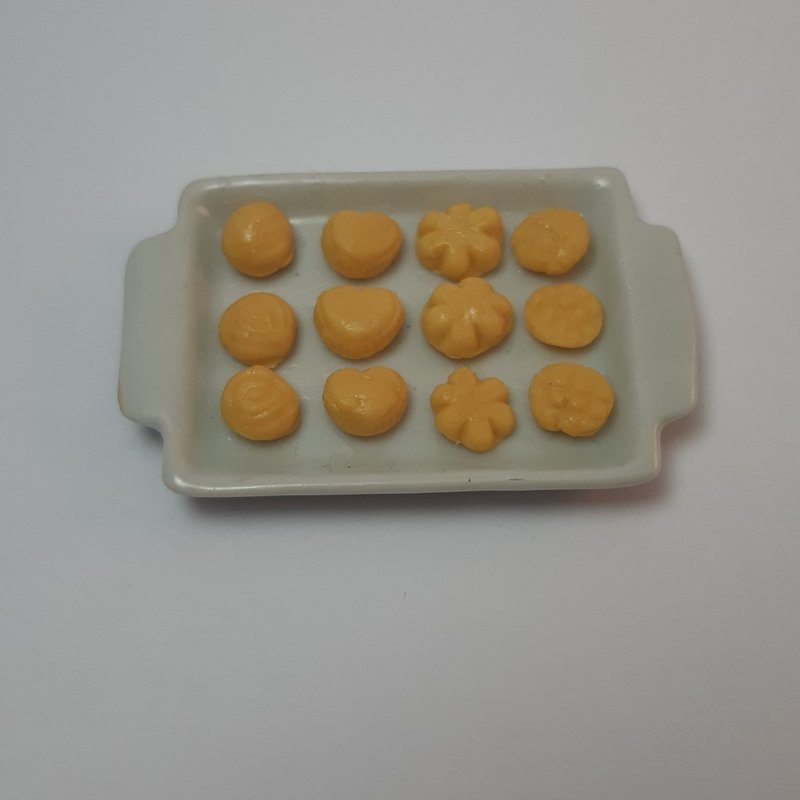 Cookies 4 styles Food Miniature Dollhouse collectible decorate - 擺飾/家飾品 - 黏土 黃色