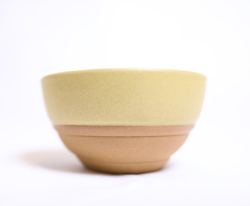 Two-color pottery bowl-wheat-fair trade - ถ้วยชาม - ดินเผา สีทอง