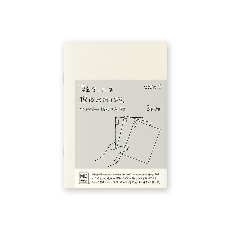 MIDORI MD Notebook LightweightEdition-ライブラリ水平線3ブックセット - ノート・手帳 - 紙 多色